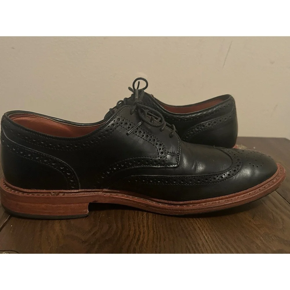 Allen Edmonds Alumnus Men's Black‎ Leather Wingtip Oxford Dress shoes Size 10.5D
